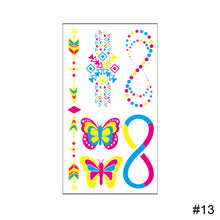 Load image into Gallery viewer, Creative Fluorescent Tattoo Sticker Waterproof Long Lasting Colorful Tattoo Stickers Fluorescent Body Art Tattoo
