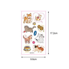Load image into Gallery viewer, Cartoon Colorful Pet Tattoo Sticker Waterproof Sweatproof Cute Funny Pet Tattoo Sticker Body Art Tattoo for Kids
