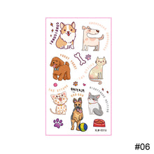 Load image into Gallery viewer, Cartoon Colorful Pet Tattoo Sticker Waterproof Sweatproof Cute Funny Pet Tattoo Sticker Body Art Tattoo for Kids

