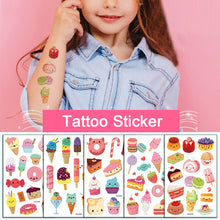Load image into Gallery viewer, Children Cute Dessert Ice Cream Tattoo Sticker Waterproof Sweatproof Funny Tattoo Sticker Temporary Body Art Tattoo
