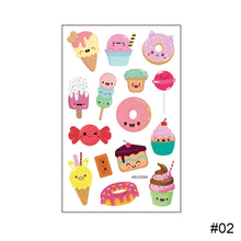 Load image into Gallery viewer, Children Cute Dessert Ice Cream Tattoo Sticker Waterproof Sweatproof Funny Tattoo Sticker Temporary Body Art Tattoo
