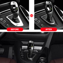 Load image into Gallery viewer, Car Carbon Fiber Texture Gear Shift Panel Frame Gear Knob Cover Head Trim for BMW F30 F10 F15 F07 F20 F21 F22 F32 F34 F35 5GT
