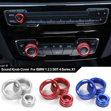 Load image into Gallery viewer, 3Pcs Audio Volume Air Condition Knob Control Button Circle Decoration Trim Ring Covers For BMW 1 2 3 3GT 4 Series X1
