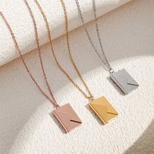 Load image into Gallery viewer, Love Letter Envelope Pendant Necklace Customized Stainless Steel Jewelry Confession Love You for Valentine Day Mother Day Gift
