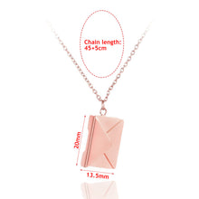 Load image into Gallery viewer, Love Letter Envelope Pendant Necklace Customized Stainless Steel Jewelry Confession Love You for Valentine Day Mother Day Gift
