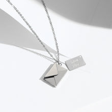 Load image into Gallery viewer, Love Letter Envelope Pendant Necklace Customized Stainless Steel Jewelry Confession Love You for Valentine Day Mother Day Gift
