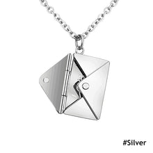 Load image into Gallery viewer, Love Letter Envelope Pendant Necklace Customized Stainless Steel Jewelry Confession Love You for Valentine Day Mother Day Gift
