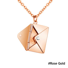 Load image into Gallery viewer, Love Letter Envelope Pendant Necklace Customized Stainless Steel Jewelry Confession Love You for Valentine Day Mother Day Gift
