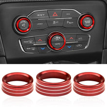 Load image into Gallery viewer, For Dodge Challenger Charger Accessories 2015-2020 Car Air Conditioning Volume Radio Button Knob Cover Aluminum Decorative Ring
