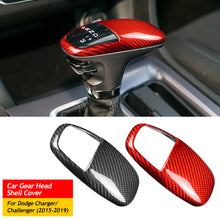 Load image into Gallery viewer, Carbon Fiber Pattern Car Gear Head Decorative Shell Cover for Dodge Challenger Charger SRT 2015 2016 2017 2018 2019 2020 2021 Car Interior Trim
