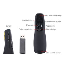 Load image into Gallery viewer, 2.4GHz Wireless USB Powerpoint Presentation PPT Flip Pen Pointer Clicker Presenter with Red Light Remote Control for Teacher
