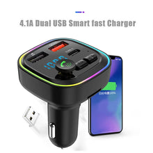 Load image into Gallery viewer, P4 Car Bluetooth 5.0 FM Transmitter Audio Receiver Auto MP3 Player PD20W Type-C 2USB Fast Charger Car Electronics Accessories
