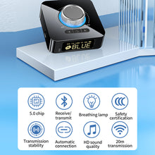 Load image into Gallery viewer, Bluetooth 5.0 Receiver Transmitter Stereo AUX 3.5mm Jack RCA Handsfree Call TF U-Disk Play Wireless Audio Adapter For TV PC Car
