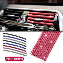 Load image into Gallery viewer, 1Pc Diamond Car Air Conditioner Outlet Decorative Strips Universal U Shape Clip Rhinestones Grille Sticker Auto Interior Accessories
