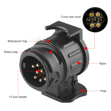 Load image into Gallery viewer, 13 To 7 Pin Plug Adapter Durable Trailer Connector 12V Towbar Towing Waterproof Plugs Socket Adapter Protect Connections RV Accessories
