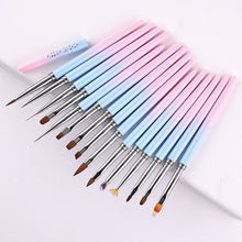 Load image into Gallery viewer, 15 Size DIY Soft French Nail Art Brush Painting Brush Flower Design Acrylic Line Drawing Pen Nail Gel Brush Manicure Tool
