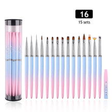 Load image into Gallery viewer, 15 Size DIY Soft French Nail Art Brush Painting Brush Flower Design Acrylic Line Drawing Pen Nail Gel Brush Manicure Tool
