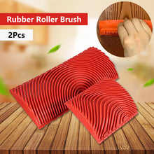 Load image into Gallery viewer, 2Pcs/set Rubber Roller Brush Imitation Wood Graining Wall Painting Tools Home Decoration Art Embossing DIY Brushing Tools Sets

