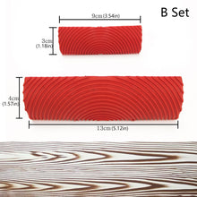 Load image into Gallery viewer, 2Pcs/set Rubber Roller Brush Imitation Wood Graining Wall Painting Tools Home Decoration Art Embossing DIY Brushing Tools Sets
