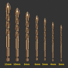 Load image into Gallery viewer, 3-12mm Cross Hex Tile Drill Bits for Glass Ceramic Concrete Hole Opener Hard Alloy Triangle Carbide Drills Bit Tools
