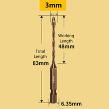 Load image into Gallery viewer, 3-12mm Cross Hex Tile Drill Bits for Glass Ceramic Concrete Hole Opener Hard Alloy Triangle Carbide Drills Bit Tools
