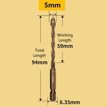 Load image into Gallery viewer, 3-12mm Cross Hex Tile Drill Bits for Glass Ceramic Concrete Hole Opener Hard Alloy Triangle Carbide Drills Bit Tools
