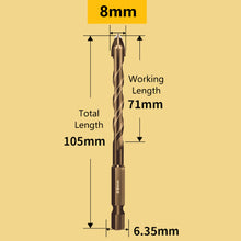 Load image into Gallery viewer, 3-12mm Cross Hex Tile Drill Bits for Glass Ceramic Concrete Hole Opener Hard Alloy Triangle Carbide Drills Bit Tools
