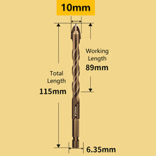 Load image into Gallery viewer, 3-12mm Cross Hex Tile Drill Bits for Glass Ceramic Concrete Hole Opener Hard Alloy Triangle Carbide Drills Bit Tools
