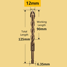 Load image into Gallery viewer, 3-12mm Cross Hex Tile Drill Bits for Glass Ceramic Concrete Hole Opener Hard Alloy Triangle Carbide Drills Bit Tools
