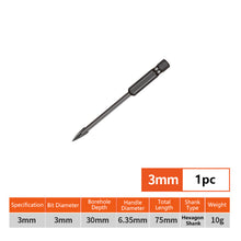 Load image into Gallery viewer, 3-12mm Cross Hex Tile Drill Bits for Glass Ceramic Concrete Hole Opener Hard Alloy Triangle Carbide Drills Bit Tools
