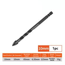 Load image into Gallery viewer, 3-12mm Cross Hex Tile Drill Bits for Glass Ceramic Concrete Hole Opener Hard Alloy Triangle Carbide Drills Bit Tools

