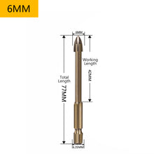 Load image into Gallery viewer, 3-12mm Tungsten Carbide Glass Drill Bit Cross Spear Head Drill Bits Alloy Carbide Point with 4 Cutting Edges Drilling Tool Hole Opener for Wall
