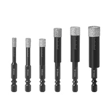 Load image into Gallery viewer, 5-16mm Hexagonal Shank Brazed Diamond Dry Ceramic Tile Drill Bit Hex Handle Hole Opener Hole Saw Marble Granite Vitrified Tile Cutter
