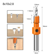 Load image into Gallery viewer, Hss Countersink Router Bit 8/10MM Shank Screw Extractor Woodworking Milling Cutter for Wood
