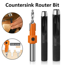 Load image into Gallery viewer, 2PCS/Set Countersink Router Bit with Punch 8/10MM Shank Woodworking Milling Cutter for Wood Face Mill
