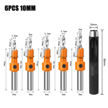 Load image into Gallery viewer, 2PCS/Set Countersink Router Bit with Punch 8/10MM Shank Woodworking Milling Cutter for Wood Face Mill
