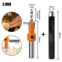 Load image into Gallery viewer, 2PCS/Set Countersink Router Bit with Punch 8/10MM Shank Woodworking Milling Cutter for Wood Face Mill
