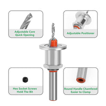 Load image into Gallery viewer, Adjustable Countersink Router Bit with Punch 8/10MM Shank Woodworking Milling Cutter for Wood Face Mill
