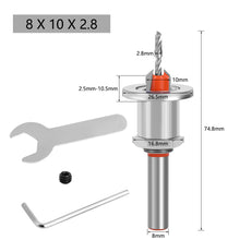 Load image into Gallery viewer, Adjustable Countersink Router Bit with Punch 8/10MM Shank Woodworking Milling Cutter for Wood Face Mill
