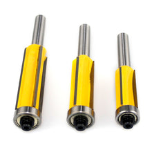 Load image into Gallery viewer, 1/3pc 8MM Shank Z4 Flush Trim Router Bit with 4 Blade Top &amp; Bottom Bearing Bits Wood Milling Cutter for Woodwork Tool

