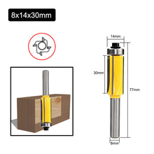 Load image into Gallery viewer, 1/3pc 8MM Shank Z4 Flush Trim Router Bit with 4 Blade Top &amp; Bottom Bearing Bits Wood Milling Cutter for Woodwork Tool
