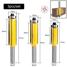 Load image into Gallery viewer, 1/3pc 8MM Shank Z4 Flush Trim Router Bit with 4 Blade Top &amp; Bottom Bearing Bits Wood Milling Cutter for Woodwork Tool
