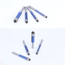 Load image into Gallery viewer, 1/4pcs 1/4" Shank Trim Router Bit with 2 Blade Double Bearing Bits Wood Milling Cutter for Woodwork Tool
