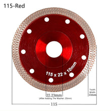 Load image into Gallery viewer, 105/115/125mm Turbo Diamond Saw Blade Porcelain Tile Ceramic Blades Granite Marble Dry/Wet Cutting Disc for Angle Grinder
