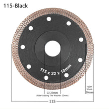 Load image into Gallery viewer, 105/115/125mm Turbo Diamond Saw Blade Porcelain Tile Ceramic Blades Granite Marble Dry/Wet Cutting Disc for Angle Grinder
