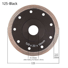 Load image into Gallery viewer, 105/115/125mm Turbo Diamond Saw Blade Porcelain Tile Ceramic Blades Granite Marble Dry/Wet Cutting Disc for Angle Grinder
