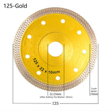 Load image into Gallery viewer, 105/115/125mm Turbo Diamond Saw Blade Porcelain Tile Ceramic Blades Granite Marble Dry/Wet Cutting Disc for Angle Grinder

