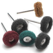 Load image into Gallery viewer, 10pcs Mini Drill Abrasive Brush Nylon Buffing Sanding Head Polishing Wheel with 3mm Shank for Rotary Tool Accessories Set Rust Remover
