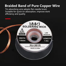 Load image into Gallery viewer, 1/1.5/2.5/3/3.5mm Width 1.5M Length Desoldering Braid Welding Solder Remover Wick Wire Tin Sucker Cable Lead Cord Flux Repair Tool
