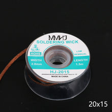 Load image into Gallery viewer, 1/1.5/2.5/3/3.5mm Width 1.5M Length Desoldering Braid Welding Solder Remover Wick Wire Tin Sucker Cable Lead Cord Flux Repair Tool
